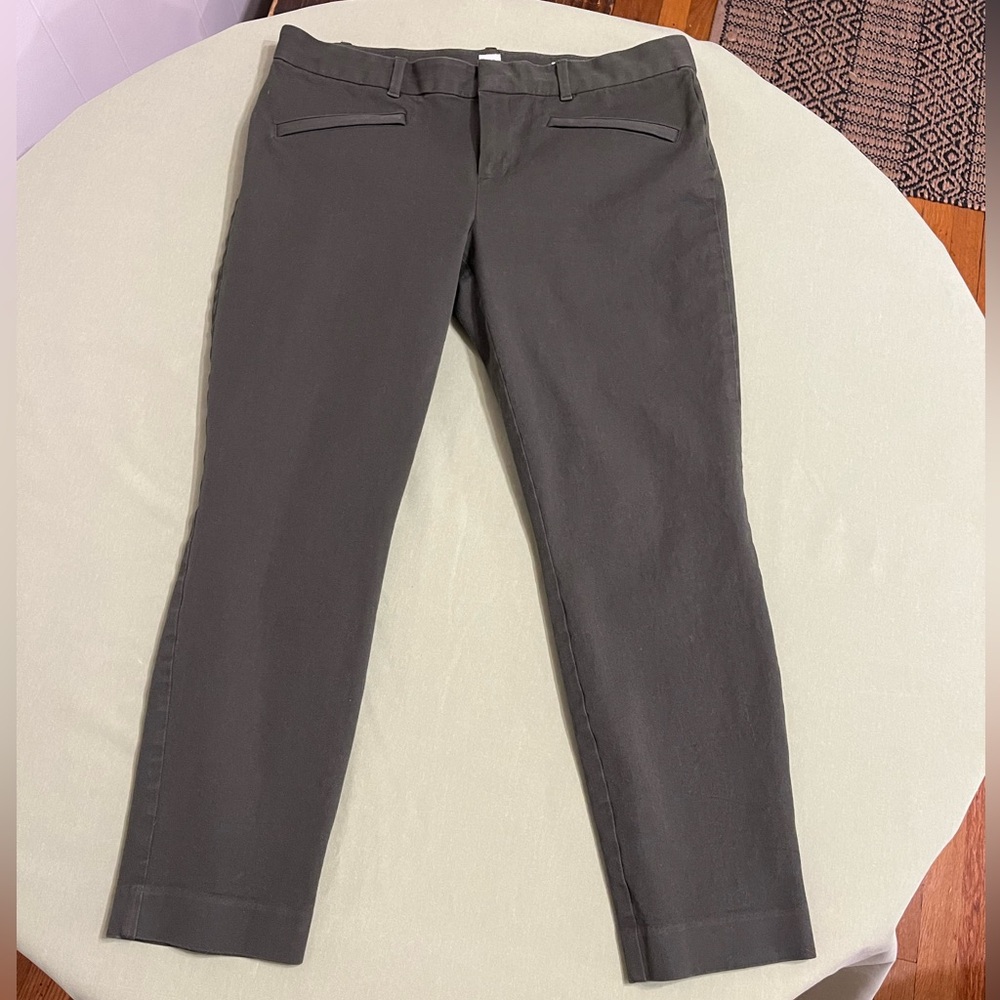 Gap Skinny Ankle Capri Pants Dark Green 14 R